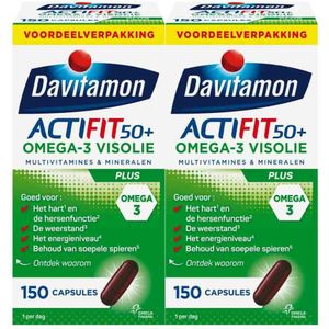 2x Davitamon Actifit 50+ Omega-3 Visolie 150 capsules