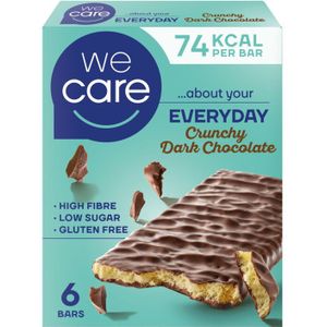 4x WeCare Everyday Crunchy Reep Dark Chocolate 102 gr