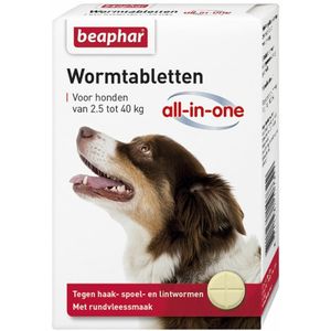 Beaphar All-in-one Ontworming Tabletten 2,5 - 40 kg 4 tabletten