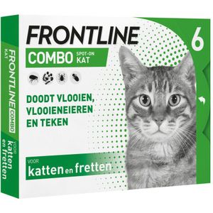 Frontline Combo Spot On Anti Vlooien en Teken Druppels Kat vanaf 1 kg 6 pipetten