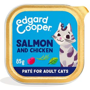 16x Edgard & Cooper Kattenvoer Adult Pate Zalm - Kip 85 gr