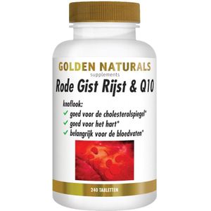 2x Golden Naturals Rode Gist Rijst & Q10 Vegan 240 tabletten