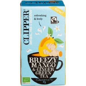 3x Clipper Thee Green Tea Breezy Mango Ginger 20 stuks