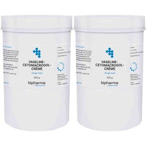 2x Bipharma Vaseline Cetomacrogolcrème 500 gr