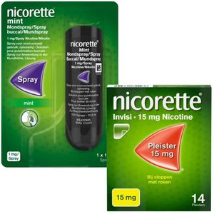 Nicorette patches 15mg + Nicorette Spray mint 1mg Pakket