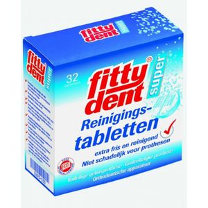 4x Fittydent Reinigingstabletten 32 stuks