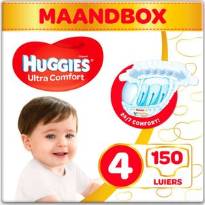 4x Huggies Ultra Comfort Luiers Maat 4 (7 - 18 kg) 150 stuks