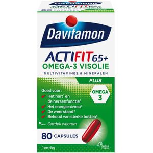 4x Davitamon Actifit 65+ Omega-3 Visolie 80 capsules