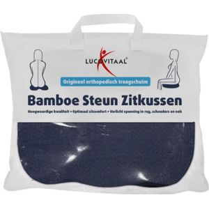 12x Lucovitaal Bamboe Steun Zitkussen Blauw