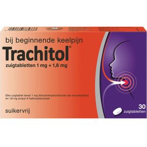 Trachitol Suikervrij 30 zuigtabletten