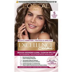 3x L'Oréal Excellence Crème Permanente Crèmekleuring 5 Lichtbruin