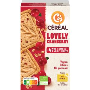 3x Céréal Healthier Bio Koekjes Cranberry 33 gr