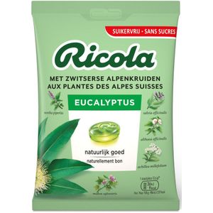 12x Ricola Keelpastilles Eucalyptus Suikervrij Zakje 75 gr