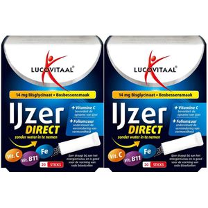 Lucovitaal - IJzer Bisglycinaat Direct - Bosbessensmaak - 20 Sachets