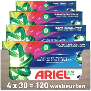4x Ariel 3in1 Wasmiddel Pods Color 30 stuks
