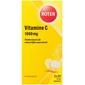 Gratis Verzending: 2x Roter Vitamine C Bruis 1000 mg Citroen 2 x 20 bruistabletten