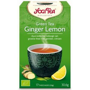 3x Yogi tea Green Tea Ginger Lemon Biologisch 17 stuks