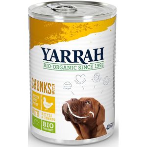 12x Yarrah Bio Hondenvoer Chunks Kip 405 gr
