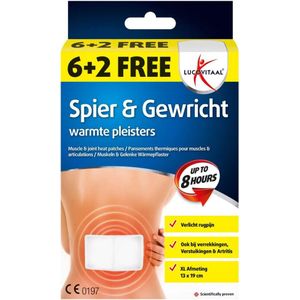 Lucovitaal - Spier & Gewricht Warmtepleister Rug Maxi - 8 Stuks - XL-formaat 13 x 19 cm