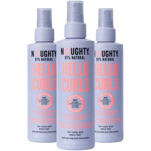 3x Noughty Curl Primer Finish Hello Curls 200 ml