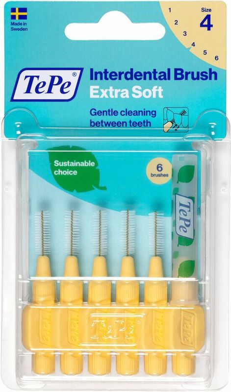 6x TePe Ragers Extra Zacht 0,7 mm Lichtgeel 6 stuks