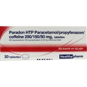 Healthypharm Paradon Paracetamol & Propyfenazon & Coffeïne 20 tabletten