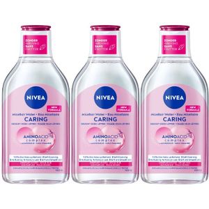 3x NIVEA 0% Residu Micellair Water Droge Huid 400 ml