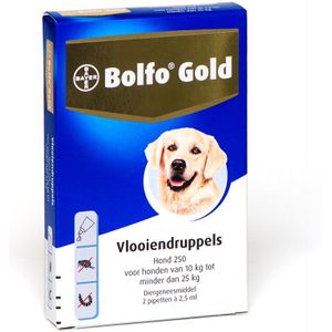 Bolfo Gold Anti Vlooiendruppels Hond 10 - 25 kg 2 pipetten