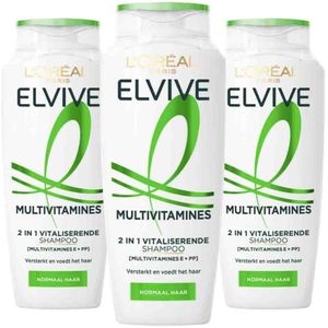 3x L'Oréal Elvive Multivitamines Shampoo 250 ml