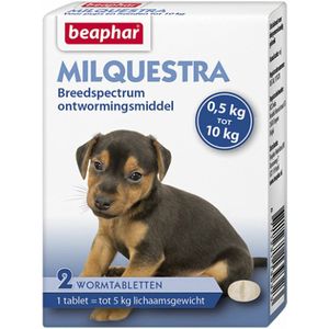 Beaphar Milquestra Ontworming Tabletten Pup 0,5-10kg 2 tabletten