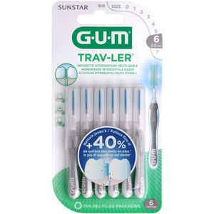 6x GUM Trav-Ler Ragers Grijs 2.0mm 6 stuks