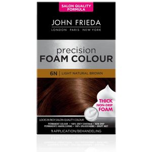 6x John Frieda Precision Foam Colour Haarkleuring 6N Light Natural Brown