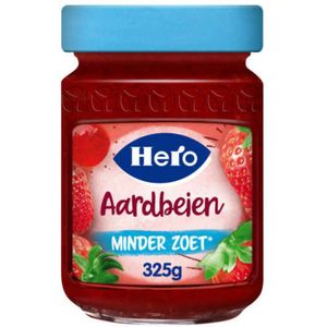 6x Hero Jam Minder Zoet Aardbeien 325 gr