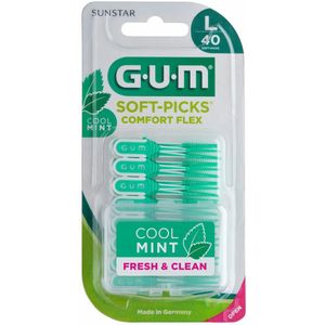 1+1 gratis: GUM Soft-Picks Comfort Flex Mint Large 40 stuks