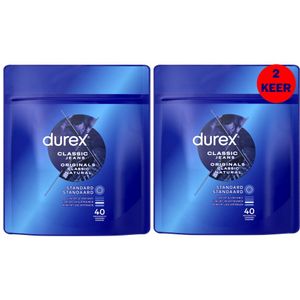 2x Durex Condooms Originals Classic Natural 40 stuks