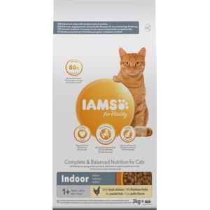 3x Iams Kat Adult Indoor Kip 3 kg