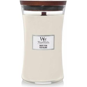 WoodWick Hourglass Large Geurkaars - White Teak