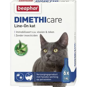 Beaphar DIMETHIcare Line-On Anti Vlooiendruppels Kat vanaf 1 kg 6 x 1 ml