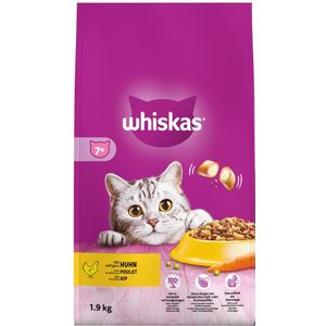 6x Whiskas 7+ Adult Katten Droogvoer Kip 1,9 kg