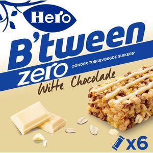 Hero B'tween Mueslireep Zero Witte Chocolade 6x20 gr