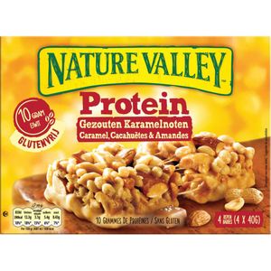 3x Nature Valley Proteine Gezouten Karamelnoten 4-pack 4 stuks