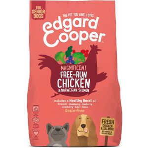 4x Edgard & Cooper Hondenvoer Senior Scharrelkip - Noorse Zalm 2,5 kg