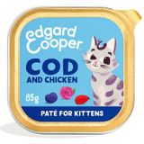 16x Edgard & Cooper Kattenvoer Kitten Pate Kabeljauw - Kip 85 gr