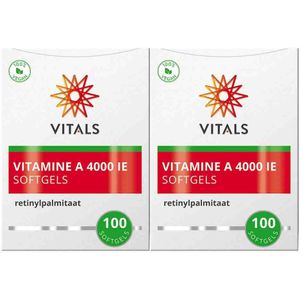 2x Vitals Vitamine A Retinylpalmitaat 4000ie 100 softgels
