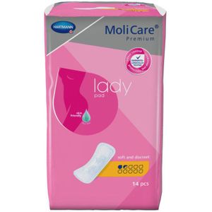 4x Molicare Premium Lady Pad 1.5 Druppels 252ml Absorptie 14 stuks