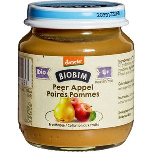 6x Biobim Fruithapje 4+ mnd Peer & Appel 125 gr