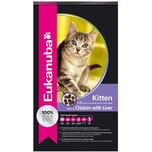4x Eukanuba Kat Kitten - Junior Kip - Lever 2 kg