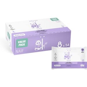 2x Naif Lotion Billendoekjes Plasticvrij 8 x 54 doekjes