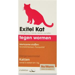 No Worm Exitel Ontworming Tabletten Kat vanaf 1 kg 2 tabletten