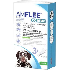 Amflee Spot On Combo Anti Vlooien en Teken Druppels Hond 20-40 kg 3 pipetten